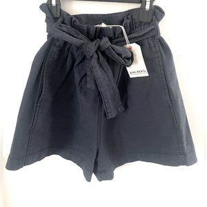 NWT Rag Poets HighRise PaperBag Shorts with Tie